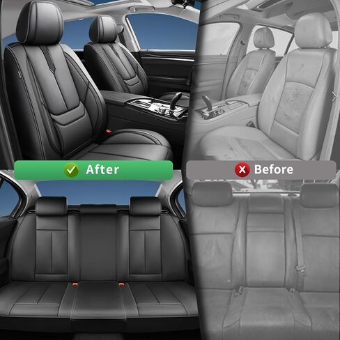 Fit Terrain Car Seat Covers for GMC Terrain 2010-2024 2025 2026 -Upgraded Premium Waterproof & Breathable Leather, Airbag Compatible, All-Weather Seat Cushion Protector,Full Set,Black in Kuwait