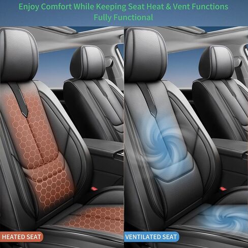 Fit Terrain Car Seat Covers for GMC Terrain 2010-2024 2025 2026 -Upgraded Premium Waterproof & Breathable Leather, Airbag Compatible, All-Weather Seat Cushion Protector,Full Set,Black in Kuwait