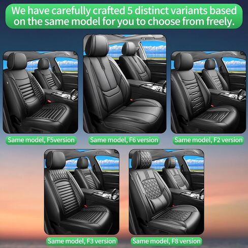 Fit Terrain Car Seat Covers for GMC Terrain 2010-2024 2025 2026 -Upgraded Premium Waterproof & Breathable Leather, Airbag Compatible, All-Weather Seat Cushion Protector,Full Set,Black in Kuwait