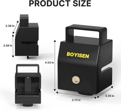BOYISEN قفل وصلة المقطورة العالمي بمقبض، قفل وصلة وصلة وصلة الكرة يناسب 1-7/8 بوصة، 2 بوصة، 2-5/16 بوصة، قفل لسان مقطورة عالي التحمل لسحب RVS، قارب، 3 مفاتيح، غطاء غبار، أسود in Kuwait