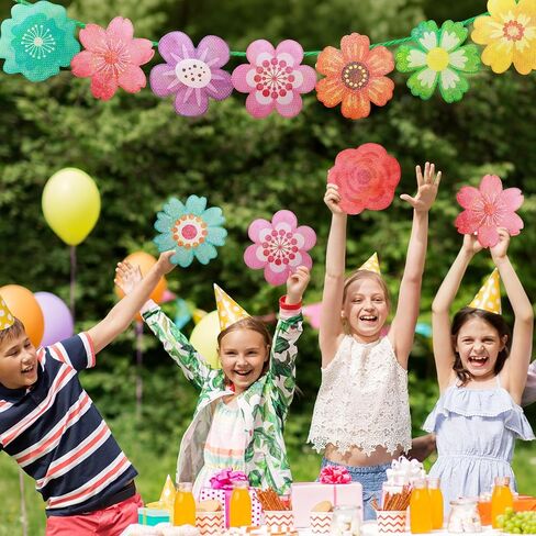 Ceiba Tree 54Pcs Flower Cutouts Glitter Watercolor Flowers Bulletin Board Decorations Spring Floral Cut-Outs for Party Home Classroom Back to School Decor in Kuwait
