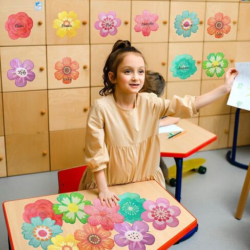 Ceiba Tree 54Pcs Flower Cutouts Glitter Watercolor Flowers Bulletin Board Decorations Spring Floral Cut-Outs for Party Home Classroom Back to School Decor in Kuwait