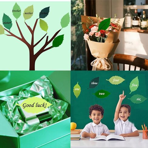 Green Gradient Leaf Cutouts, 4.3Inch Cardstock Decorative Pieces for Classroom Bulletin Boards, Double-Sided, 30 Pack in Kuwait