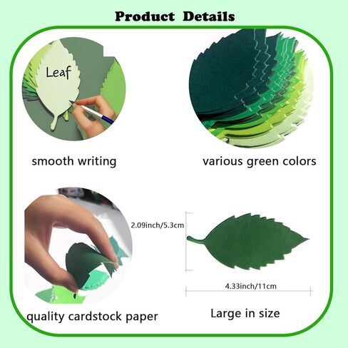 Green Gradient Leaf Cutouts, 4.3Inch Cardstock Decorative Pieces for Classroom Bulletin Boards, Double-Sided, 30 Pack in Kuwait