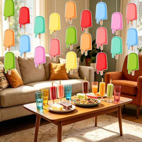 40PCS Ice Cream Cutouts for Bulletin Board Decor, Colorful Summer Ice Cream Paper Cut-Outs Ice Pop Cutout for Summer Holiday Party Home School Office Classroom Bulletin Board Decor in Kuwait