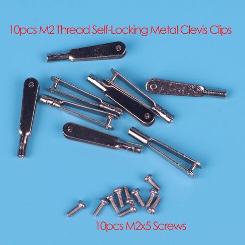 10 قطع M2 مشابك معدنية ذاتية القفل مع 10 قطع براغي M2x5، لطائرة التحكم عن بعد، نموذج RC، جناح ثابت، إصلاح الطائرات بنفسك in Kuwait