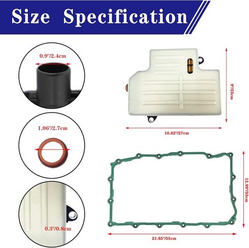 Transmission Filter & Gasket Kit Fits Cadillac CT4 CT5 CT6 Escalade, Chevrolet Camaro Silverado 1500 Suburban Tahoe, GMC Sierra 1500 Yukon — Replaces 24294355 & 24297886, OEM Metal Support, ACM Rubber in Kuwait