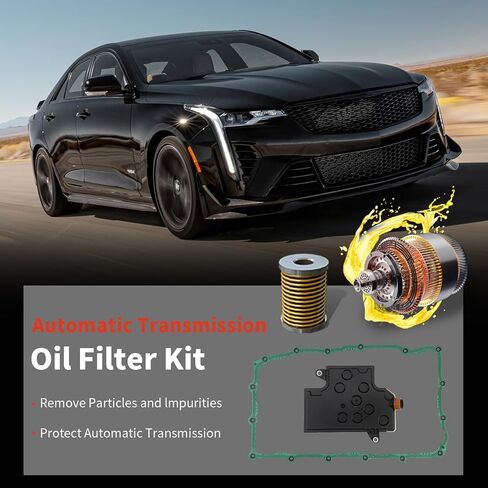 Transmission Filter & Gasket Kit Fits Cadillac CT4 CT5 CT6 Escalade, Chevrolet Camaro Silverado 1500 Suburban Tahoe, GMC Sierra 1500 Yukon — Replaces 24294355 & 24297886, OEM Metal Support, ACM Rubber in Kuwait