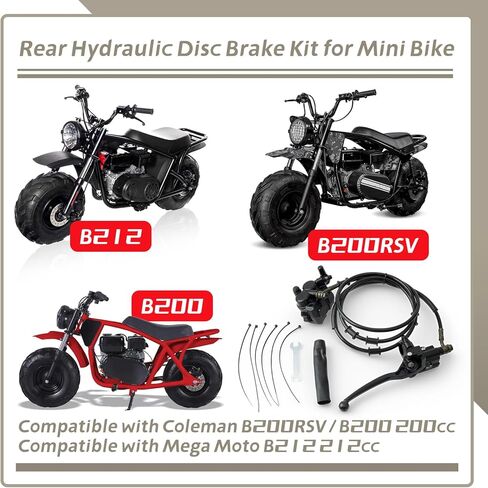 Mini Bike Rear Hydraulic Disc Brake Kit 7/8 Left Brake Master Cylinder Replacement for Coleman B200RSV B200 200cc for Mega Moto B212 Minibike, 67" Hose 7/8" 22 mm Left Brake Lever Parts in Kuwait
