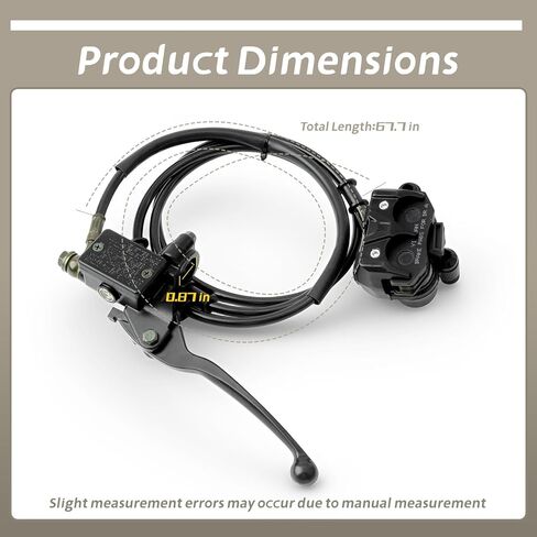 Mini Bike Rear Hydraulic Disc Brake Kit 7/8 Left Brake Master Cylinder Replacement for Coleman B200RSV B200 200cc for Mega Moto B212 Minibike, 67" Hose 7/8" 22 mm Left Brake Lever Parts in Kuwait
