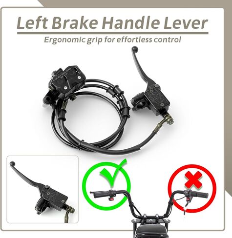 Mini Bike Rear Hydraulic Disc Brake Kit 7/8 Left Brake Master Cylinder Replacement for Coleman B200RSV B200 200cc for Mega Moto B212 Minibike, 67" Hose 7/8" 22 mm Left Brake Lever Parts in Kuwait