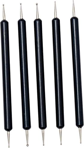Fancyes 5 Pieces Embossing Stylus Tool, Clay Dotting Tools, Double Stylus Dotting Tool in Kuwait