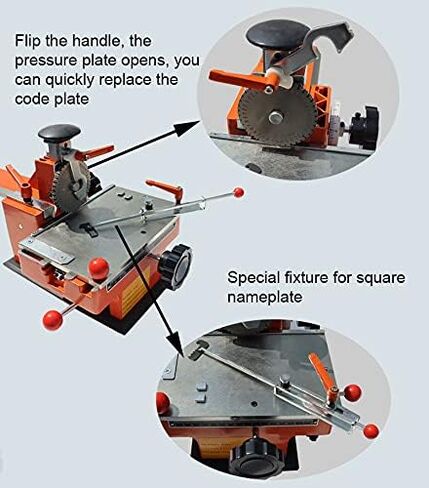 EQCOTWEA Metal Nameplate Marking Machine 4mm Semi-Automatic Embosser Label Printing Marking Machine for Aluminum, Copper, Stainless Steel, Plastic in Kuwait
