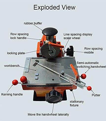 EQCOTWEA Metal Nameplate Marking Machine 4mm Semi-Automatic Embosser Label Printing Marking Machine for Aluminum, Copper, Stainless Steel, Plastic in Kuwait