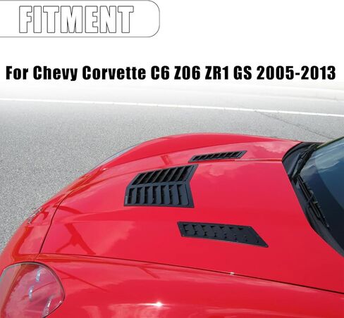 Vented Heat Extractor Hood Louvers Scoop for Chevy Corvette C6 Z06 ZR1 Grand Sport 2005-2013 Metal Body Kit in Kuwait