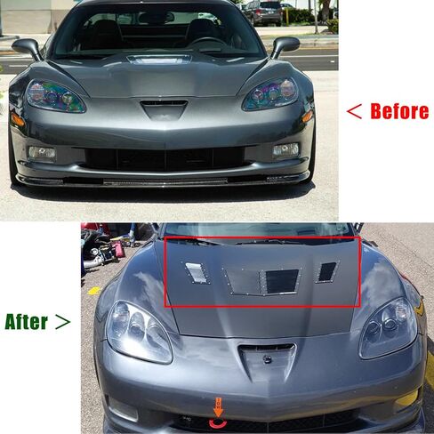 Vented Heat Extractor Hood Louvers Scoop for Chevy Corvette C6 Z06 ZR1 Grand Sport 2005-2013 Metal Body Kit in Kuwait