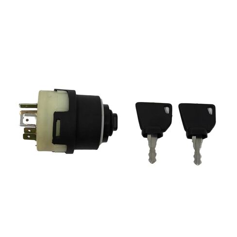Ignition Switch with 2 Keys, Compatible with JCB/Case/IH/Deutz-Fahr, Factory Standard Part Number 701/80184 50988 85804674, Replacement Part for Heavy Construction Excavator Equipment in Kuwait