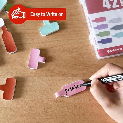 42 Pcs Cable Labels, Large Size Reusable Cable Tags for Wire Organizing, Writeable Waterproof Cord Identification Labels for Electronics, Home and Office, Assorted Colors & Sizes in Kuwait