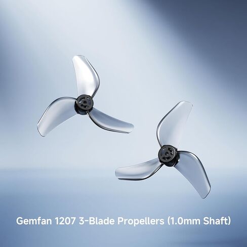 BETAFPV 12pcs Gemfan 1207 3-Blade Propellers with 1.0mm Shaft Compatible with 0702 0802 Series Brushless Motors, 1S FPV Racing Freestyle Whoop Drone Quadcopter Like Air65 II - Transparent Gray in Kuwait