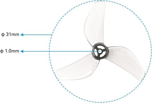 BETAFPV 12pcs Gemfan 1207 3-Blade Propellers with 1.0mm Shaft Compatible with 0702 0802 Series Brushless Motors, 1S FPV Racing Freestyle Whoop Drone Quadcopter Like Air65 II - Transparent Gray in Kuwait