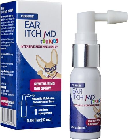 eosera® Ear Itch MD® for Kids for Dry, Itchy Ears | Intensive Soothing Spray | Children Age 2+ Moisturizing Formula with Vitamin E | Allergies, Eczema, Dermatitis, Psoriasis, Hearing Aids in Saudi Arabia