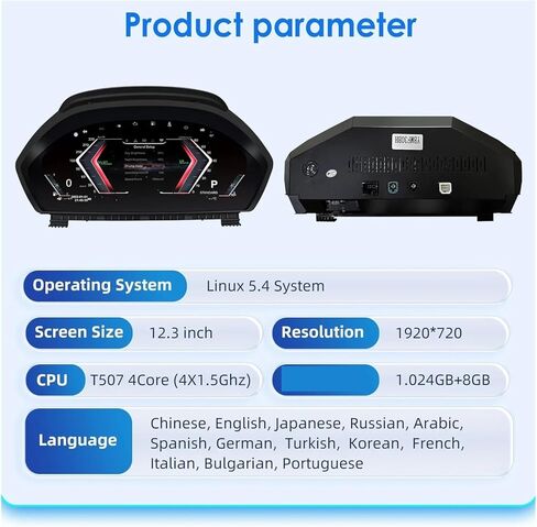 12.3INCH Digital Instrument Panel Compatible For BMW 3 4 F30 F31 F32 F33 F34 F36 2013 NBT 1920 * 720 LCD Dashboard Cluster Virtual Cockpit in Kuwait