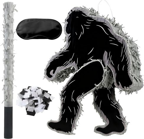 Sasquatch Piñatas Boombox، صندوق بوم مصنوع يدويًا من المكسيك فييستا بينياتاس لحفلات أعياد الميلاد ذات القدم الكبيرة، والكرنفال والأحداث ذات الصلة، مع عصا البنياتا ومعصوب العينين in Kuwait