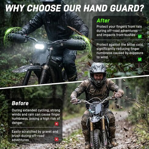 JERBOR Hand Guards for Yozma in 10 for Surron Light Bee/Ultra Bee/Hyper Bee, Durable Dirt Bike with Bracket Guards, Hand Bar Protect Cover Accessories for Surron in Kuwait