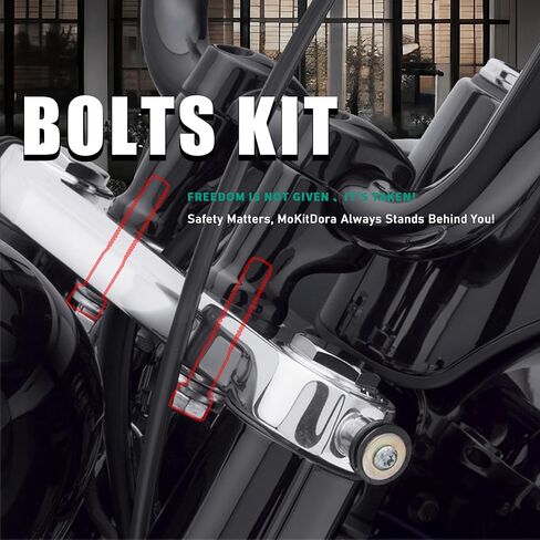 MoKitDora Handlebar Riser Bushings and Handlebar Riser Bolts Kit for Harley 1973-2017 Softail Dyna FXR 1973-up Sportster XL in Kuwait