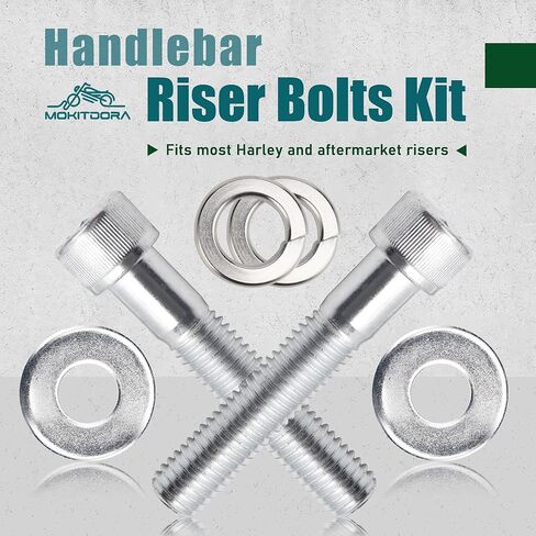 MoKitDora Handlebar Riser Bushings and Handlebar Riser Bolts Kit for Harley 1973-2017 Softail Dyna FXR 1973-up Sportster XL in Kuwait
