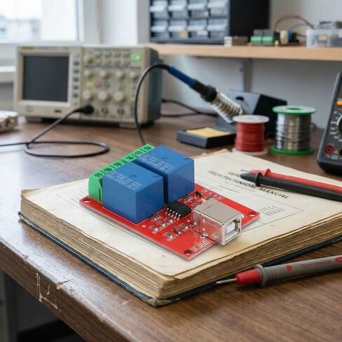 وحدة ترحيل USB بقناتين 5 فولت - لوحة تحكم للكمبيوتر الشخصي لوحدة التحكم الإلكترونية الذكية للكمبيوتر الشخصي والتوصيل والتشغيل in Kuwait