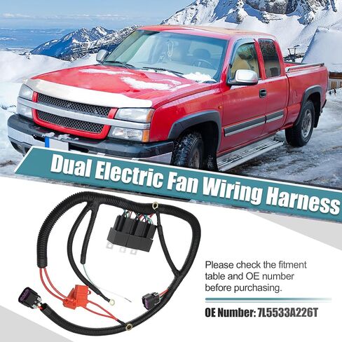 Dual Electric Fan Upgrade Wiring Harness Conversion Kit 7L5533A226T for GM 1999-2006 ECU Control Engine Double Cooling Fan Wire Dual Fan Relay Kit in Kuwait