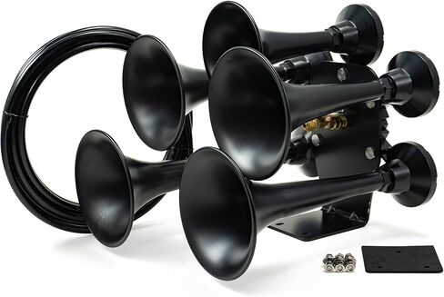 Hornblasters Katrina 2 Gallon Train Horn Kit - 5 Black Trumpets - Massive Sound in Kuwait