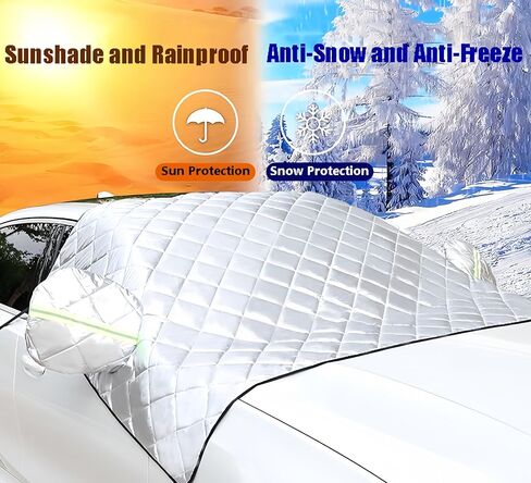 Windshield Snow Cover for Nissan Rogue Sport 2017 2018 2019 2020, Windshield Cover All-Weather Durable, Automotive Windshield Covers with Side Window & Rearview Mirror Protector in Kuwait