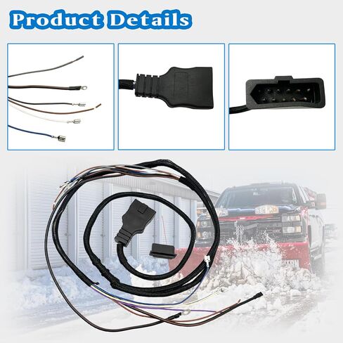 26347 سرج أسلاك الضوء الجانبي ذو 11 سنًا، متوافق مع Western Fisher Blizzard SnowEx Snowplow، مجموعة كابل الإضاءة ذات 3 قابس تحل محل 26377 in Kuwait