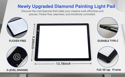 156PCS All Inclusive Diamond Art Accessories Kit with A4 Diamond Painting Light Pad Kit,Diamond Art Trays with Lids& 5D Painting Tools Set for Full Drill & Partial Drill Art in Kuwait