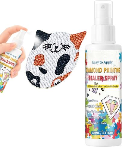 Diamond Painting Sealer Spray, 100ml Quick Dry Diamond Art Sealer Glue, Permanent Hold & Shine, No Brush Needed, Anti-Fall & Dust Protection, Diamond Art Accessories for 5D Diamond Painting & Puzzles in Kuwait