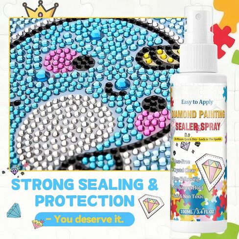 Diamond Painting Sealer Spray, 100ml Quick Dry Diamond Art Sealer Glue, Permanent Hold & Shine, No Brush Needed, Anti-Fall & Dust Protection, Diamond Art Accessories for 5D Diamond Painting & Puzzles in Kuwait