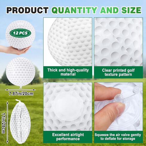Soulchen 12 Pcs Inflatable Golf Beach Balls, 7.87 Inch Summer Blow up PVC Golf Balls for Adults Golfers Gag Gift, Birthday Beach Sports Hawaii Pool Party Decoration Photo Props in Kuwait