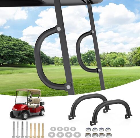 10L0L Universal Golf Cart Grab Handles for Yamaha/EZGO/Club Car Square Tube Vehicles, Safety Golf Roof Grab Bar Handles, Easy Installation, Set of 2-Black in Saudi Arabia