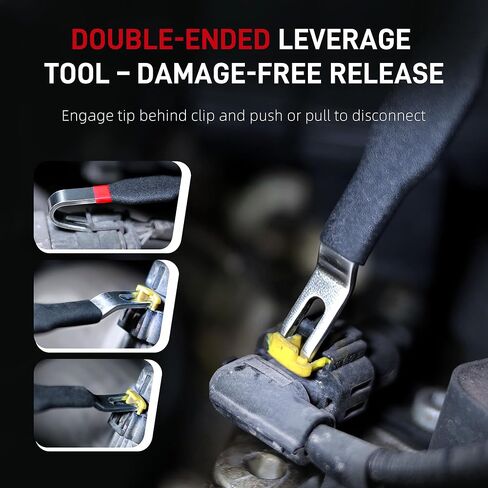 5-in-1 Automotive Electrical Disconnect Pliers Kit, 60° & 90° Angled Wire Connector Removal Tool Set with Terminal Pin Extractor and Hose Clamp Pliers, Damage-Free Release for Car, Truck, SUV in Kuwait