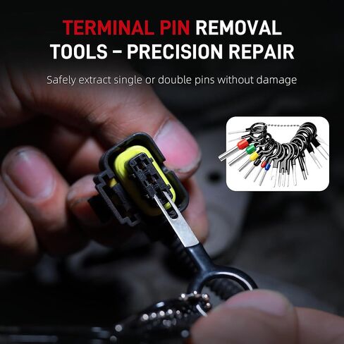 5-in-1 Automotive Electrical Disconnect Pliers Kit, 60° & 90° Angled Wire Connector Removal Tool Set with Terminal Pin Extractor and Hose Clamp Pliers, Damage-Free Release for Car, Truck, SUV in Kuwait