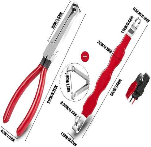 Electrical Disconnect Pliers 37960 and Connector Separator 13120 for Cars, Automotive Terminal Plug Removal Tool Kit Disconnect Tool, Electrical Pliers Terminal Removal Tool Plug Remover (red) in Kuwait
