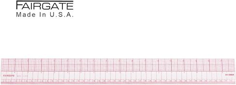 Fairgate 18" X 2" English/Metric Transparent Graph Ruler 01-095R Red in Kuwait