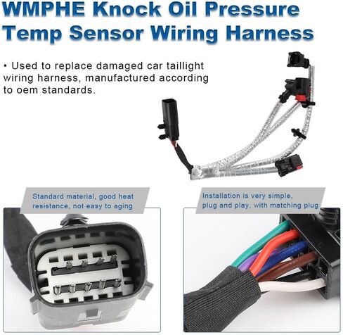 WMPHE Knock Oil Pressure Temp Sensor Wiring Harness، متوافق مع Dodge Journey Charger Grand Caravan Chrysler 200 300 Town & Country 3.6L 2011 2012 2013 2014 2015 2016، بديل لـ 5148105AH in Kuwait