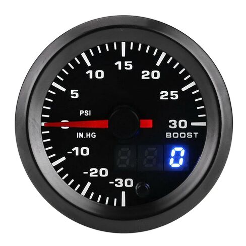 مقياس ضغط توربو LED عالمي للسيارة 2 بوصة/52 مم 7 ألوان مقياس الضغط الرقمي للقيادة الليلية in Kuwait