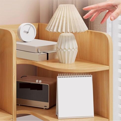 Bookcase Multi-Layer Corner Desktop Bookshelf Density Board Home Organizer Shelf with Drawer Modern in Kuwait