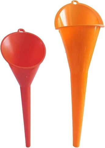 2 PCS Long Neck Oil Funnel, Portable Anti-Spill Plastic Wide Mouth Funnel, Multi-use for Fuel Coolant Engine Oil Adding, Universal for Most Cars Suvs Trucks(Red) in Kuwait