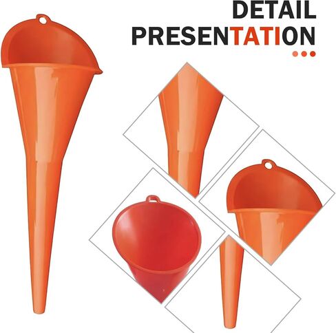2 PCS Long Neck Oil Funnel, Portable Anti-Spill Plastic Wide Mouth Funnel, Multi-use for Fuel Coolant Engine Oil Adding, Universal for Most Cars Suvs Trucks(Red) in Kuwait