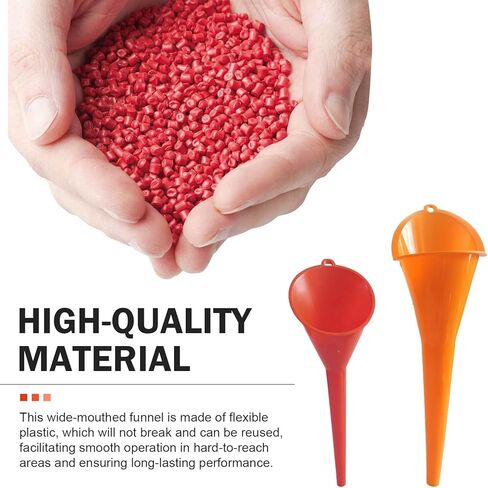 2 PCS Long Neck Oil Funnel, Portable Anti-Spill Plastic Wide Mouth Funnel, Multi-use for Fuel Coolant Engine Oil Adding, Universal for Most Cars Suvs Trucks(Red) in Kuwait